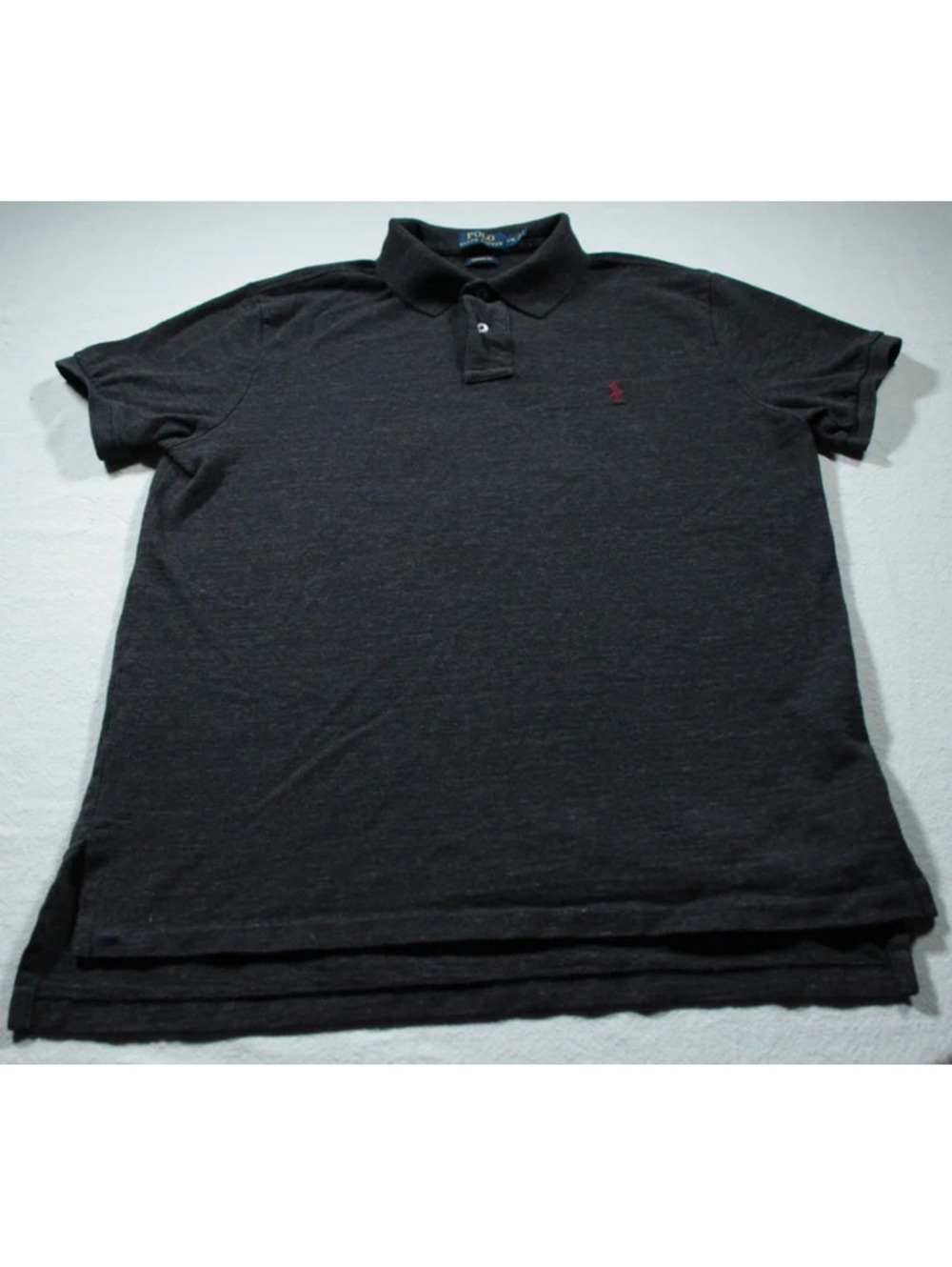 Men's Polo Ralph Lauren Shirt L Custom Fit Charcoal Gray